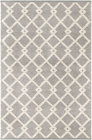 Gray Manor 4' 1 x 6' 1 Jill Zarin Dorset Rectangle Area Rug Premium Wool & Cotton Blend All Natural Pile Carpet for Bedrooms, Offices, Living Rooms, Dorms for Sale at Rug Engine