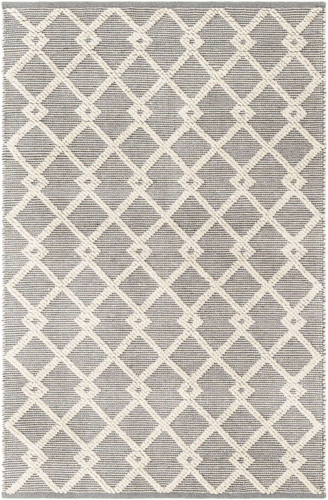 Gray Manor 4' 1 x 6' 1 Jill Zarin Dorset Rectangle Area Rug Premium Wool & Cotton Blend All Natural Pile Carpet for Bedrooms, Offices, Living Rooms, Dorms for Sale at Rug Engine