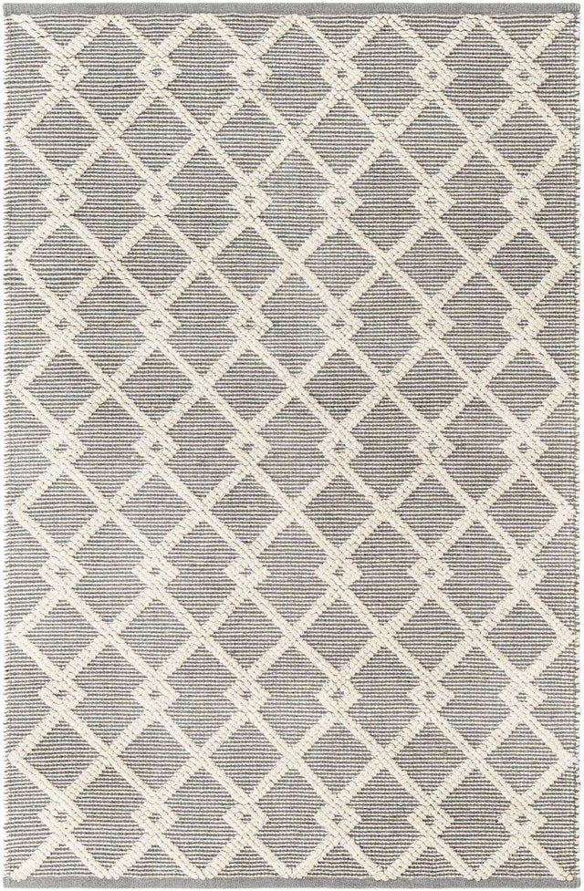 Gray Manor 4' 1 x 6' 1 Jill Zarin Dorset Rectangle Area Rug Premium Wool & Cotton Blend All Natural Pile Carpet for Bedrooms, Offices, Living Rooms, Dorms for Sale at Rug Engine