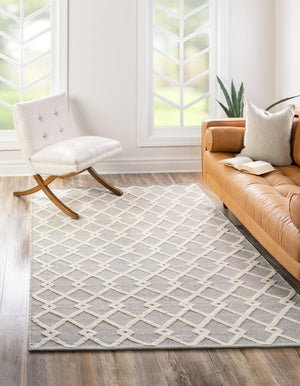 Gray Manor 9' x 12' Jill Zarin Dorset Rectangle Area Rug Premium Wool & Cotton Blend All Natural Pile Carpet for Bedrooms, Offices, Living Rooms, Dorms for Sale at Rug Engine