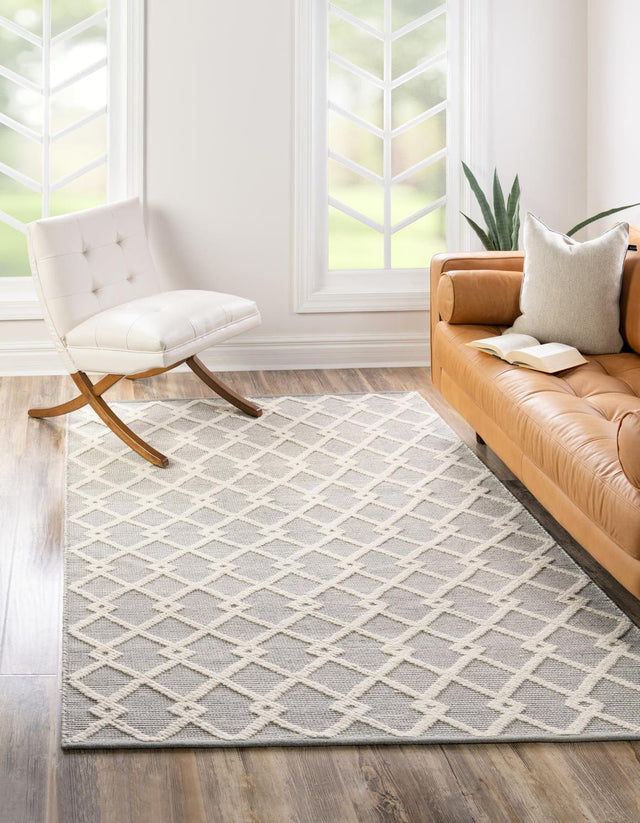 Gray Manor 9' x 12' Jill Zarin Dorset Rectangle Area Rug Premium Wool & Cotton Blend All Natural Pile Carpet for Bedrooms, Offices, Living Rooms, Dorms for Sale at Rug Engine