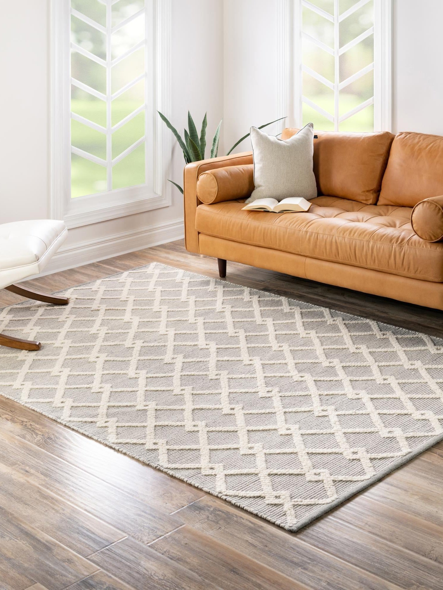 Gray Manor 5' 1 x 8' Jill Zarin Dorset Rectangle Area Rug Premium Wool & Cotton Blend All Natural Pile Carpet for Bedrooms, Offices, Living Rooms, Dorms for Sale at Rug Engine