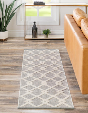 Gray Manor 2' x 8' Jill Zarin Dorset Runner Area Rug Premium Wool & Cotton Blend All Natural Pile Carpet for Bedrooms, Offices, Living Rooms, Dorms for Sale at Rug Engine