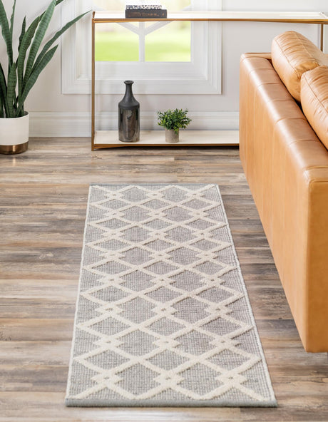 Gray Manor 2' x 8' Jill Zarin Dorset Runner Area Rug Premium Wool & Cotton Blend All Natural Pile Carpet for Bedrooms, Offices, Living Rooms, Dorms for Sale at Rug Engine