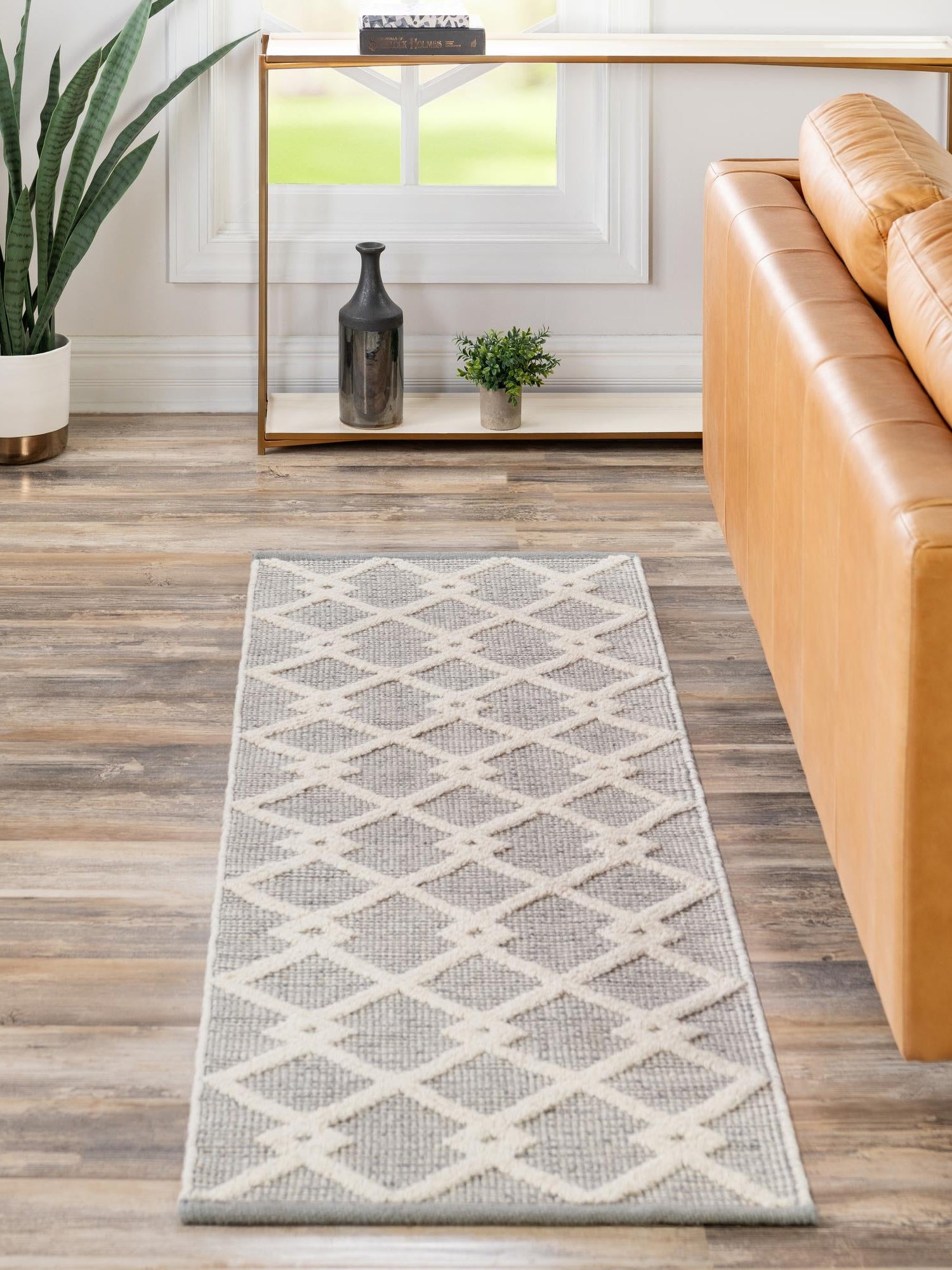 Gray Manor 2' x 6' 1 Jill Zarin Dorset Runner Area Rug Premium Wool & Cotton Blend All Natural Pile Carpet for Bedrooms, Offices, Living Rooms, Dorms for Sale at Rug Engine
