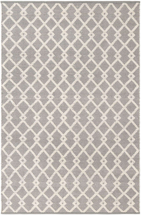 Gray Manor 6' 1 x 9' Jill Zarin Dorset Rectangle Area Rug Premium Wool & Cotton Blend All Natural Pile Carpet for Bedrooms, Offices, Living Rooms, Dorms for Sale at Rug Engine