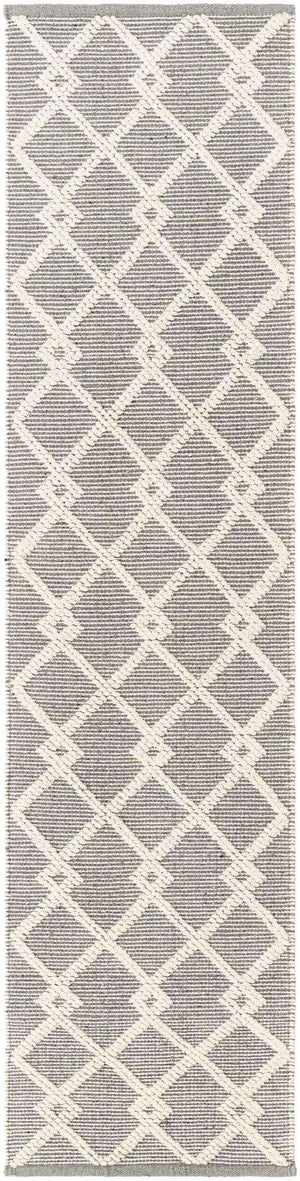 Gray Manor 2' x 8' Jill Zarin Dorset Runner Area Rug Premium Wool & Cotton Blend All Natural Pile Carpet for Bedrooms, Offices, Living Rooms, Dorms for Sale at Rug Engine