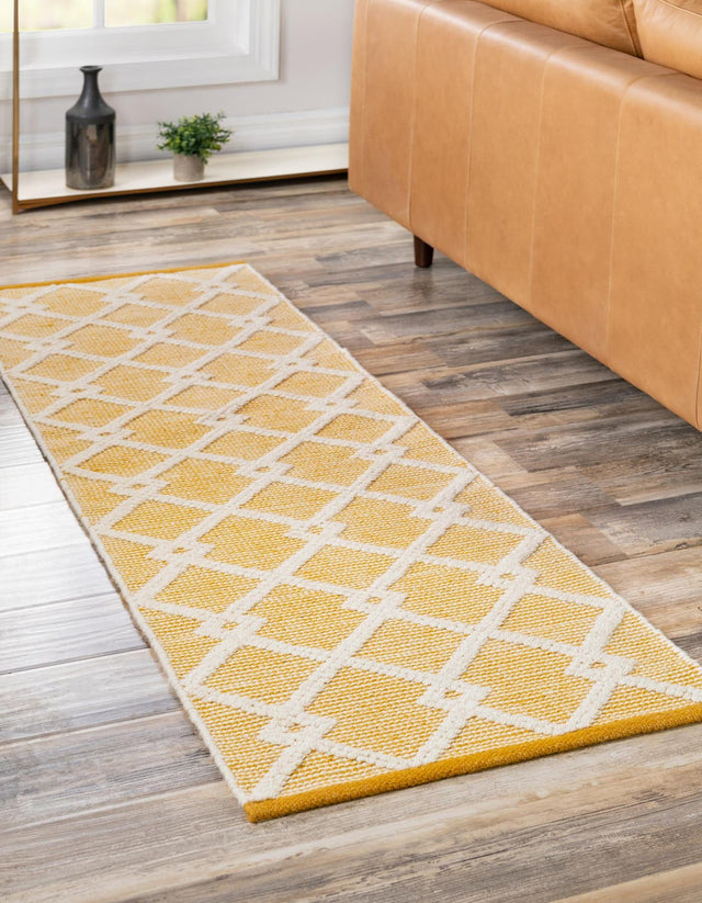 English Daisy 2' x 8' Jill Zarin Dorset Runner Area Rug Premium Wool & Cotton Blend All Natural Pile Carpet for Bedrooms, Offices, Living Rooms, Dorms for Sale at Rug Engine
