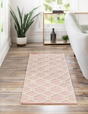 English Rose 2' 7 x 10' Jill Zarin Dorset Runner Area Rug Premium Wool & Cotton Blend All Natural Pile Carpet for Bedrooms, Offices, Living Rooms, Dorms for Sale at Rug Engine
