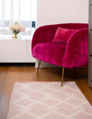 English Rose 2' 7 x 12' Jill Zarin Dorset Runner Area Rug Premium Wool & Cotton Blend All Natural Pile Carpet for Bedrooms, Offices, Living Rooms, Dorms for Sale at Rug Engine