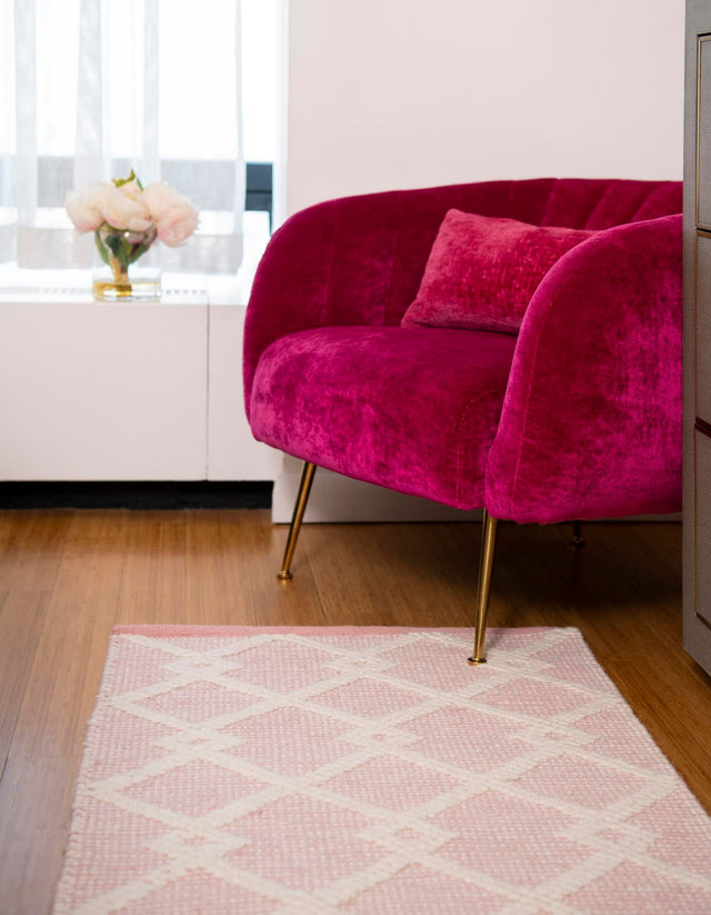 English Rose 2' x 6' 1 Jill Zarin Dorset Runner Area Rug Premium Wool & Cotton Blend All Natural Pile Carpet for Bedrooms, Offices, Living Rooms, Dorms for Sale at Rug Engine