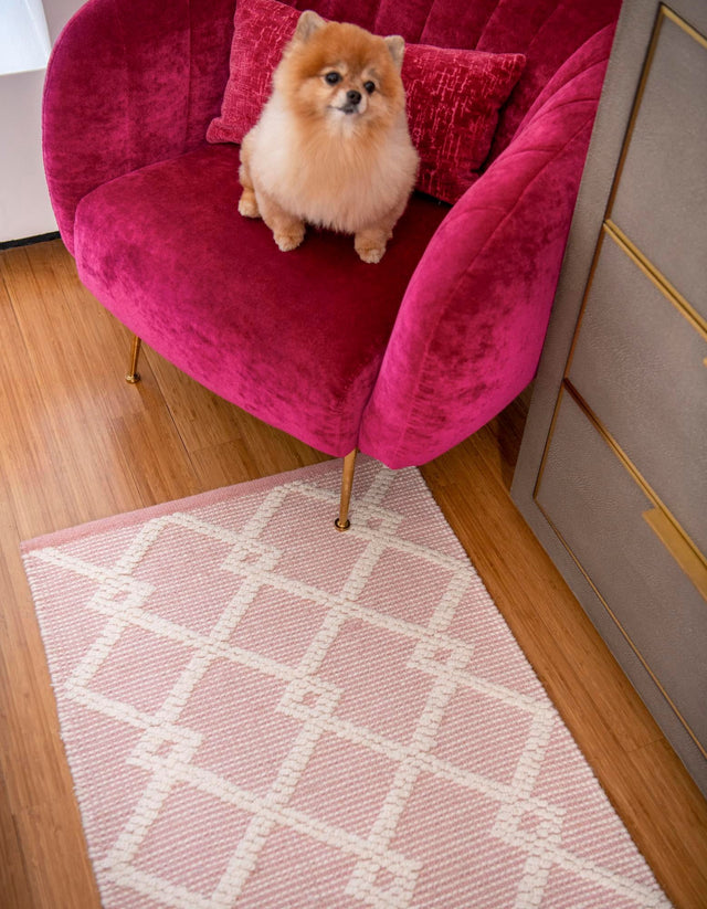 English Rose 2' x 6' 1 Jill Zarin Dorset Runner Area Rug Premium Wool & Cotton Blend All Natural Pile Carpet for Bedrooms, Offices, Living Rooms, Dorms for Sale at Rug Engine