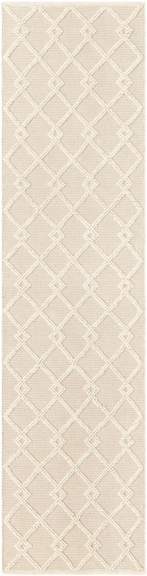 Vanilla Bean 2' 7 x 10' Jill Zarin Dorset Runner Area Rug Premium Wool & Cotton Blend All Natural Pile Carpet for Bedrooms, Offices, Living Rooms, Dorms for Sale at Rug Engine