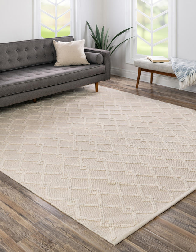 Vanilla Bean 10' x 10' Jill Zarin Dorset Square Area Rug Premium Wool & Cotton Blend All Natural Pile Carpet for Bedrooms, Offices, Living Rooms, Dorms for Sale at Rug Engine