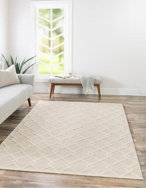 Vanilla Bean 5' 1 x 8' Jill Zarin Dorset Rectangle Area Rug Premium Wool & Cotton Blend All Natural Pile Carpet for Bedrooms, Offices, Living Rooms, Dorms for Sale at Rug Engine