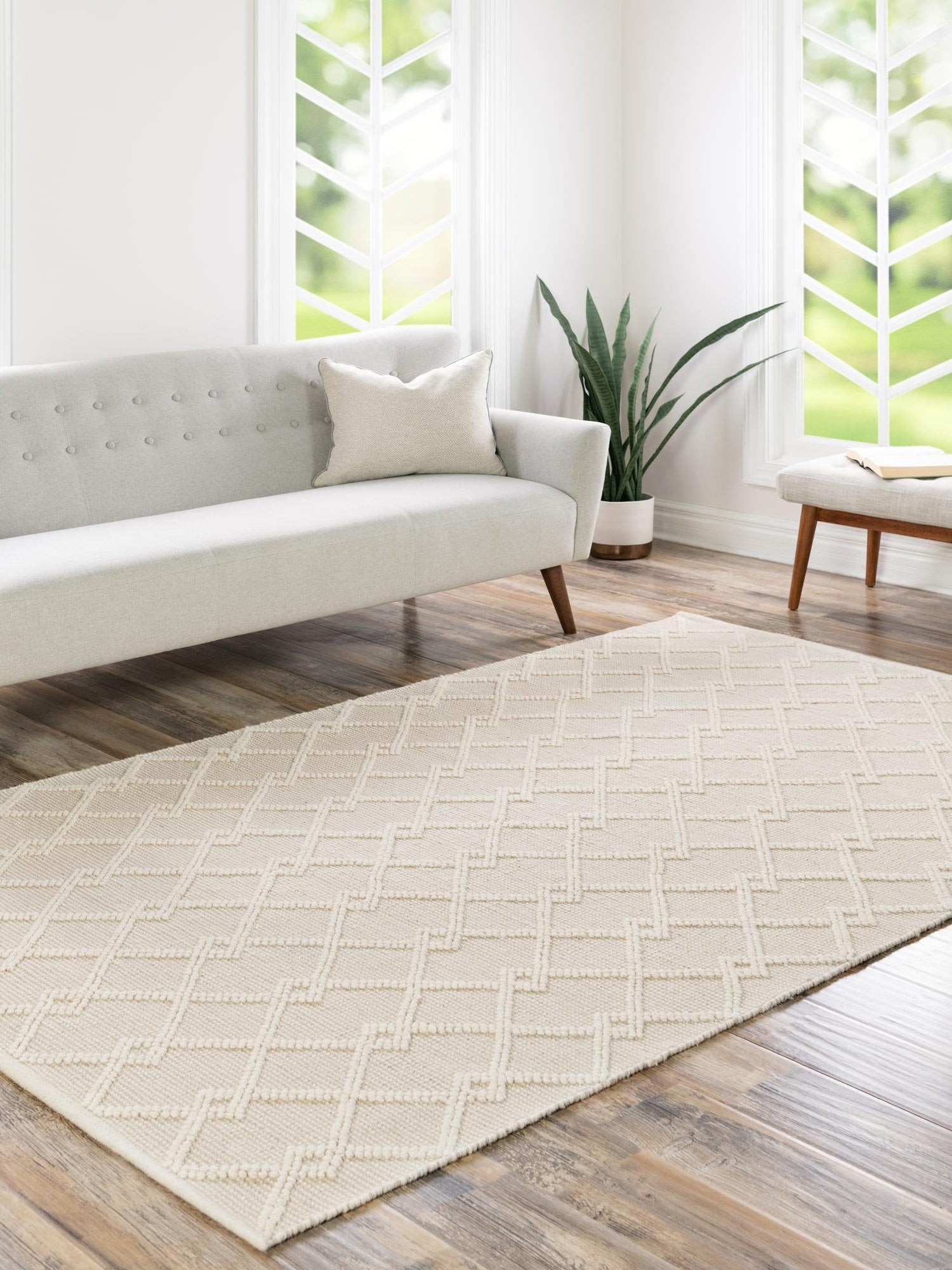 Vanilla Bean 2' 2 x 3' 1 Jill Zarin Dorset Rectangle Area Rug Premium Wool & Cotton Blend All Natural Pile Carpet for Bedrooms, Offices, Living Rooms, Dorms for Sale at Rug Engine