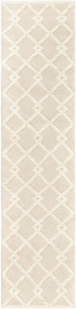 Vanilla Bean 2' x 8' Jill Zarin Dorset Runner Area Rug Premium Wool & Cotton Blend All Natural Pile Carpet for Bedrooms, Offices, Living Rooms, Dorms for Sale at Rug Engine