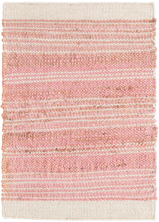 Blush Pink 2' 2 x 3' 1 Lariat Rectangle Area Rug All Natural Jute & Wool With Cotton Backing Premium Carpet for Living Rooms, Dining, Office for Sale at Rug Engine