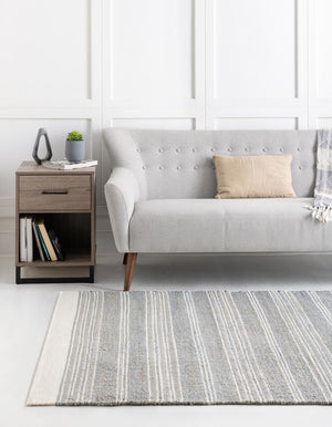 Gray 2' 2 x 3' 1 Lariat Rectangle Area Rug All Natural Jute & Wool With Cotton Backing Premium Carpet for Living Rooms, Dining, Office for Sale at Rug Engine