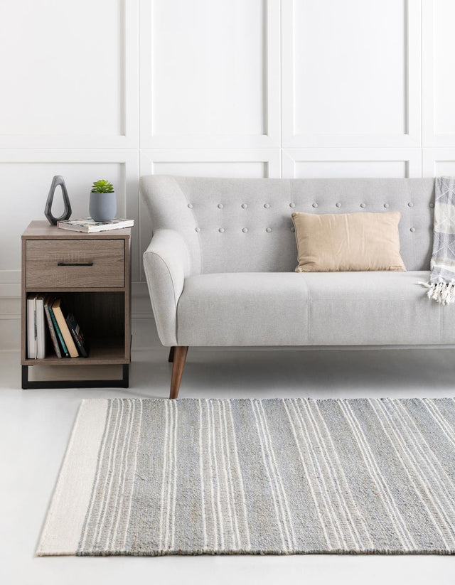 Gray 9' x 12' Lariat Rectangle Area Rug All Natural Jute & Wool With Cotton Backing Premium Carpet for Living Rooms, Dining, Office for Sale at Rug Engine