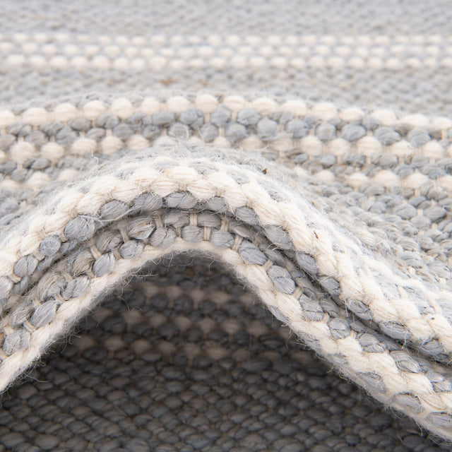 Gray 6' 1 x 9' Lariat Rectangle Area Rug All Natural Jute & Wool With Cotton Backing Premium Carpet for Living Rooms, Dining, Office for Sale at Rug Engine