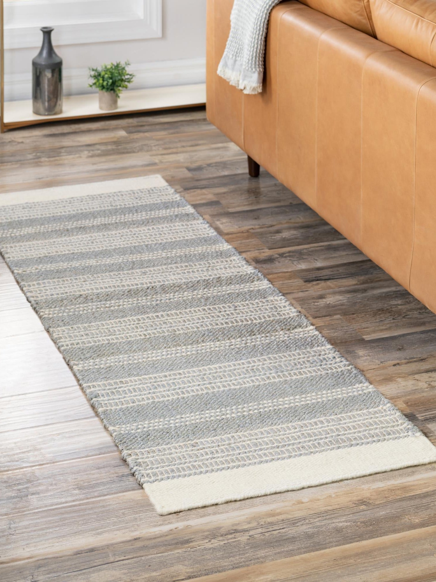 Gray 2' x 5' 1 Lariat Runner Area Rug All Natural Jute & Wool With Cotton Backing Premium Carpet for Living Rooms, Dining, Office for Sale at Rug Engine