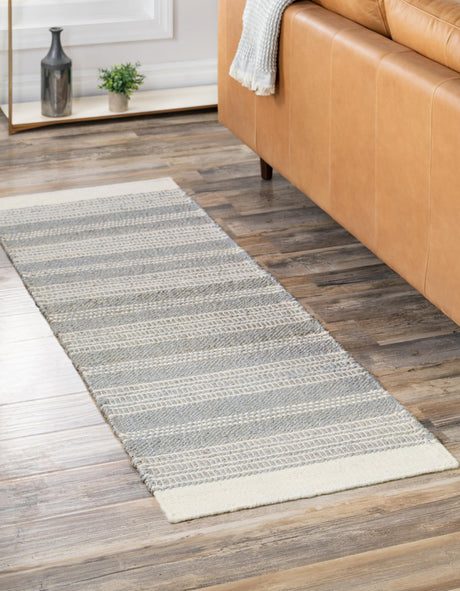 Gray 2' x 5' 1 Lariat Runner Area Rug All Natural Jute & Wool With Cotton Backing Premium Carpet for Living Rooms, Dining, Office for Sale at Rug Engine