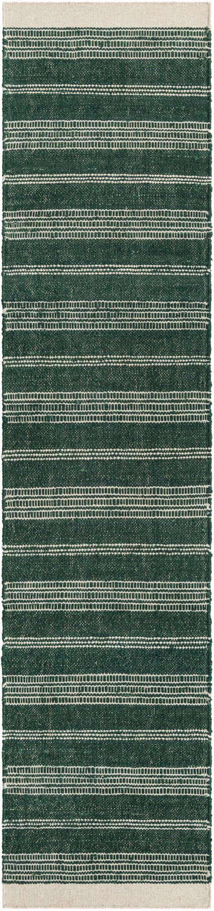 Hunter Green 2' 7 x 12' Lariat Runner Area Rug All Natural Jute & Wool With Cotton Backing Premium Carpet for Living Rooms, Dining, Office for Sale at Rug Engine
