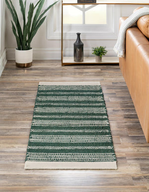 Hunter Green 2' 7 x 12' Lariat Runner Area Rug All Natural Jute & Wool With Cotton Backing Premium Carpet for Living Rooms, Dining, Office for Sale at Rug Engine