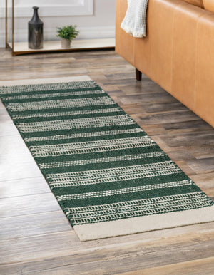 Hunter Green 2' x 5' 1 Lariat Runner Area Rug All Natural Jute & Wool With Cotton Backing Premium Carpet for Living Rooms, Dining, Office for Sale at Rug Engine
