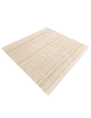 Ivory and White 10' x 10' Lariat Square Area Rug All Natural Jute & Wool With Cotton Backing Premium Carpet for Living Rooms, Dining, Office for Sale at Rug Engine