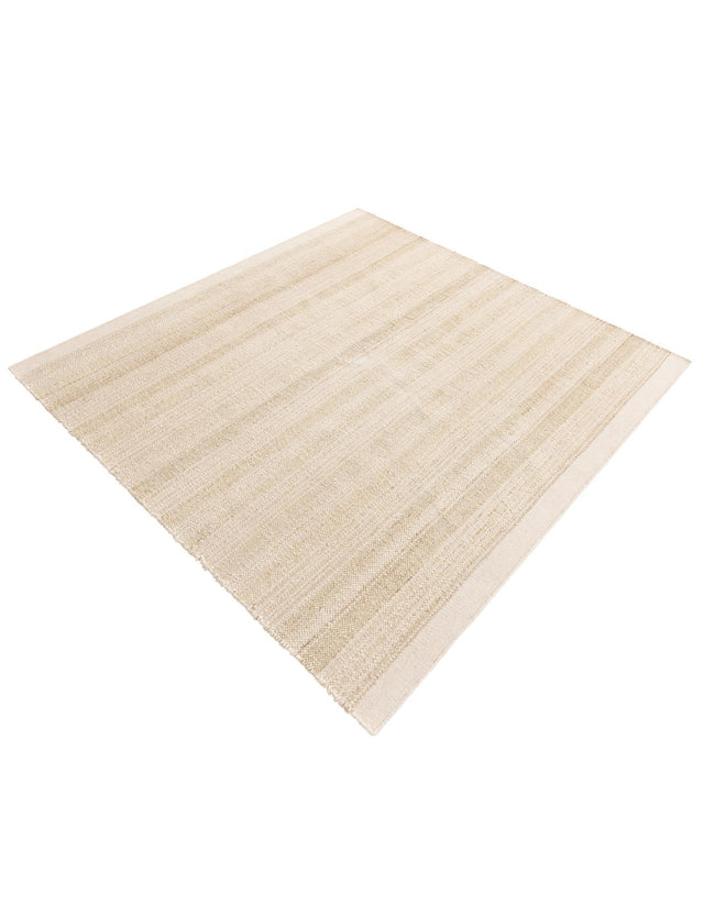 Ivory and White 10' x 10' Lariat Square Area Rug All Natural Jute & Wool With Cotton Backing Premium Carpet for Living Rooms, Dining, Office for Sale at Rug Engine