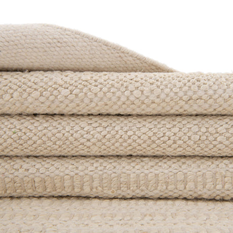 Ivory and White 10' x 10' Lariat Square Area Rug All Natural Jute & Wool With Cotton Backing Premium Carpet for Living Rooms, Dining, Office for Sale at Rug Engine