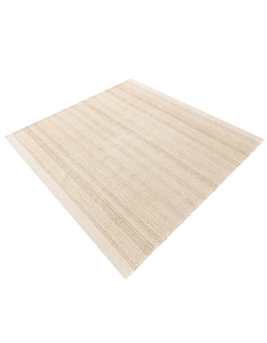 Ivory and White 10' x 10' Lariat Square Area Rug All Natural Jute & Wool With Cotton Backing Premium Carpet for Living Rooms, Dining, Office for Sale at Rug Engine