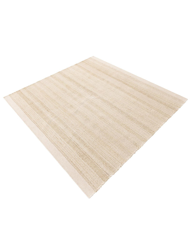 Ivory and White 10' x 10' Lariat Square Area Rug All Natural Jute & Wool With Cotton Backing Premium Carpet for Living Rooms, Dining, Office for Sale at Rug Engine