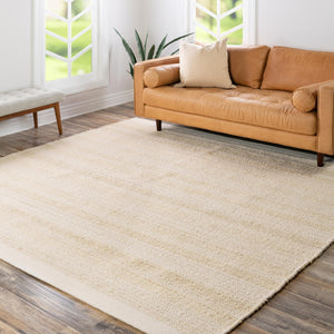 Ivory and White 10' x 10' Lariat Square Area Rug All Natural Jute & Wool With Cotton Backing Premium Carpet for Living Rooms, Dining, Office for Sale at Rug Engine