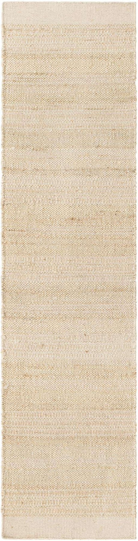 Ivory and White 2' x 8' Lariat Runner Area Rug All Natural Jute & Wool With Cotton Backing Premium Carpet for Living Rooms, Dining, Office for Sale at Rug Engine