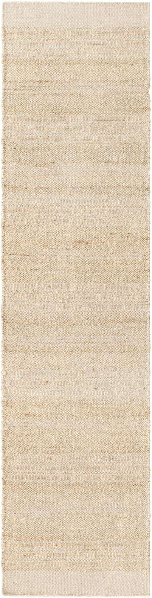 Ivory and White 2' x 8' Lariat Runner Area Rug All Natural Jute & Wool With Cotton Backing Premium Carpet for Living Rooms, Dining, Office for Sale at Rug Engine