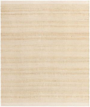 Ivory and White 7' 10 x 10' Lariat Rectangle Area Rug All Natural Jute & Wool With Cotton Backing Premium Carpet for Living Rooms, Dining, Office for Sale at Rug Engine