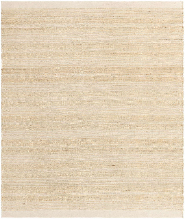 Ivory and White 7' 10 x 10' Lariat Rectangle Area Rug All Natural Jute & Wool With Cotton Backing Premium Carpet for Living Rooms, Dining, Office for Sale at Rug Engine