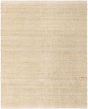 Ivory and White 9' x 12' Lariat Rectangle Area Rug All Natural Jute & Wool With Cotton Backing Premium Carpet for Living Rooms, Dining, Office for Sale at Rug Engine