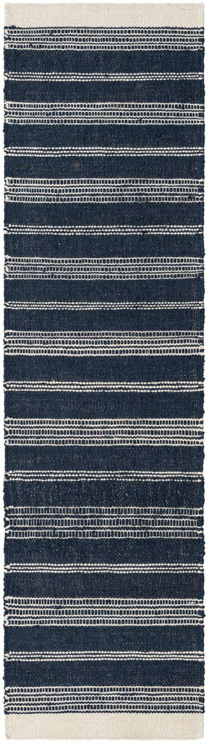 Navy Blue 2' 7 x 10' Lariat Runner Area Rug All Natural Jute & Wool With Cotton Backing Premium Carpet for Living Rooms, Dining, Office for Sale at Rug Engine