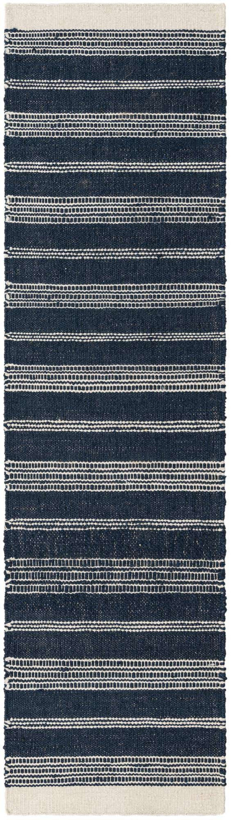 Navy Blue 2' 7 x 10' Lariat Runner Area Rug All Natural Jute & Wool With Cotton Backing Premium Carpet for Living Rooms, Dining, Office for Sale at Rug Engine