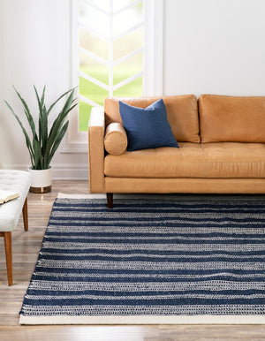 Navy Blue 10' x 10' Lariat Square Area Rug All Natural Jute & Wool With Cotton Backing Premium Carpet for Living Rooms, Dining, Office for Sale at Rug Engine