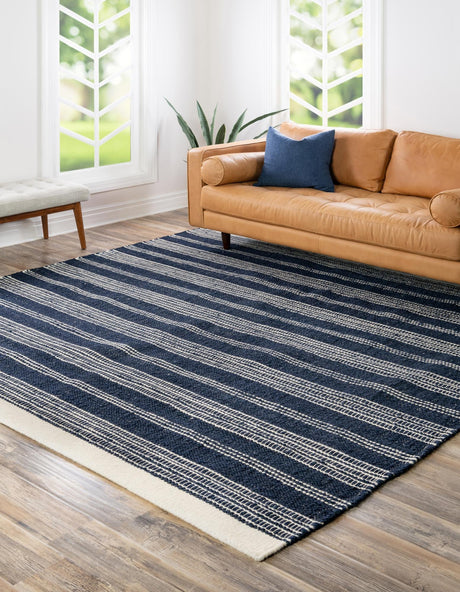 Navy Blue 10' x 10' Lariat Square Area Rug All Natural Jute & Wool With Cotton Backing Premium Carpet for Living Rooms, Dining, Office for Sale at Rug Engine