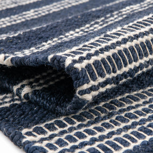 Navy Blue 6' 1 x 9' Lariat Rectangle Area Rug All Natural Jute & Wool With Cotton Backing Premium Carpet for Living Rooms, Dining, Office for Sale at Rug Engine