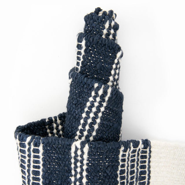 Navy Blue 7' 10 x 10' Lariat Rectangle Area Rug All Natural Jute & Wool With Cotton Backing Premium Carpet for Living Rooms, Dining, Office for Sale at Rug Engine