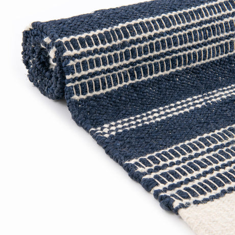 Navy Blue 9' x 12' Lariat Rectangle Area Rug All Natural Jute & Wool With Cotton Backing Premium Carpet for Living Rooms, Dining, Office for Sale at Rug Engine