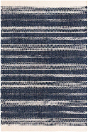 Navy Blue 5' 1 x 8' Lariat Rectangle Area Rug All Natural Jute & Wool With Cotton Backing Premium Carpet for Living Rooms, Dining, Office for Sale at Rug Engine