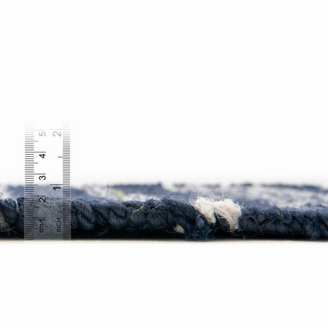 Navy Blue 2' 7 x 10' Lariat Runner Area Rug All Natural Jute & Wool With Cotton Backing Premium Carpet for Living Rooms, Dining, Office for Sale at Rug Engine